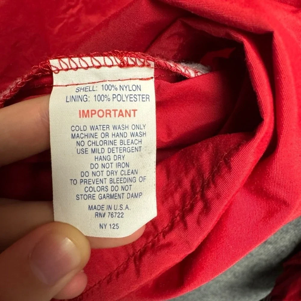 Boathouse Sports Mens Large Red Rowing Jacket Quarter Zip Pullover Made in USA